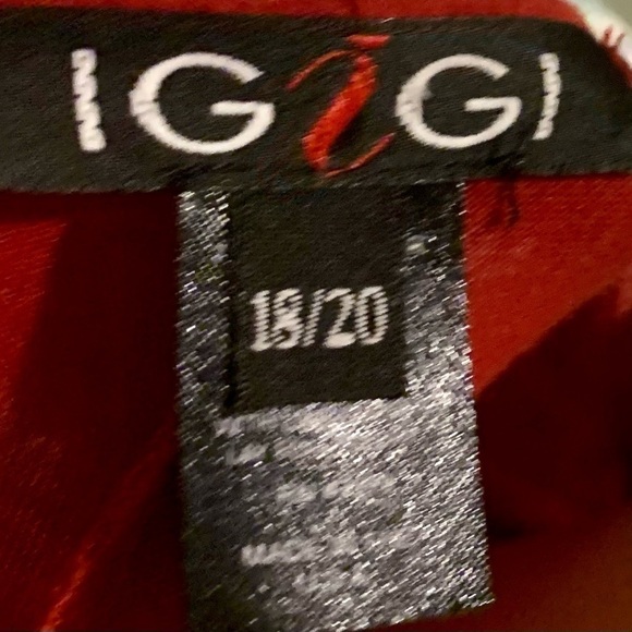 Igigi Jersey Top Faux Wrap Layered Look Red 3/4 Sleeves Cami Ruching Plus 18/20 - Picture 10 of 12